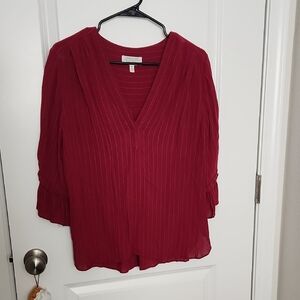 Stockholm Atelier & Other Stories Burgundy V-Neck Blouse